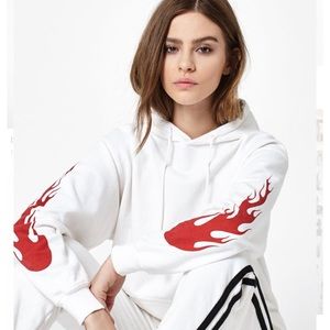 Christy flames white hoodie